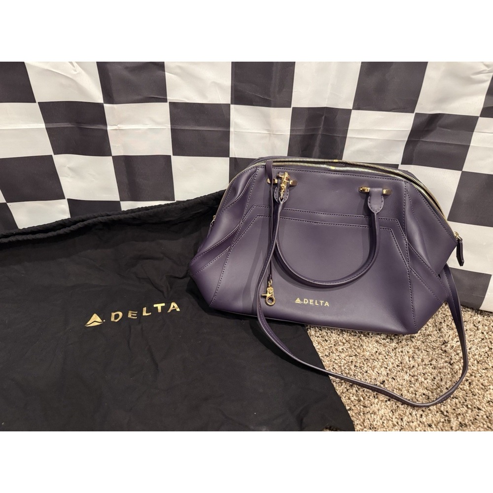 Zac Posen Delta Airlines Passport Plum Leather Handbag